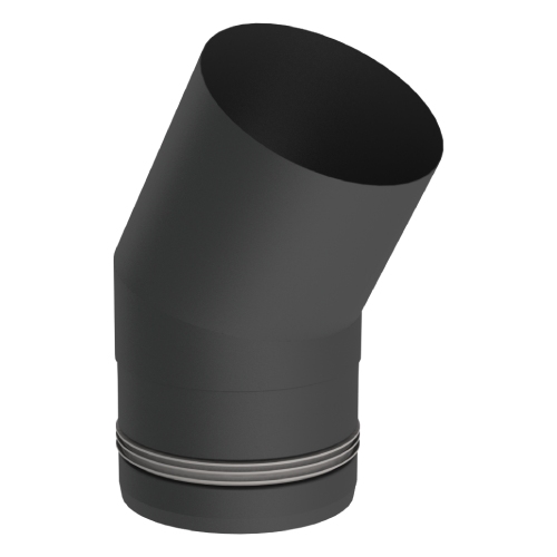 Pelletofenrohr - Winkel 30° starr - schwarz lackiert - Tecnovis TEC-Pellet