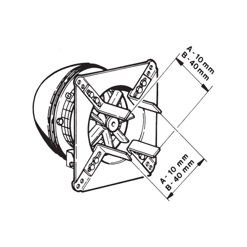 Rauchsauger Exodraft RS mit 4-eckiger - horizontal auswerfend