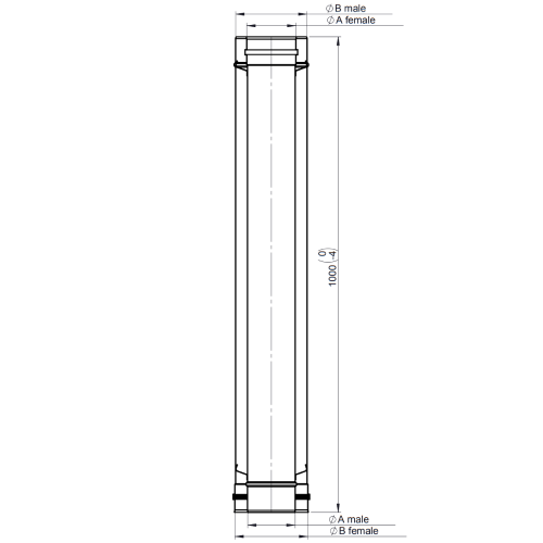 Längenelement 1000 mm - konzentrisch - Tecnovis TEC-LAS-DECO