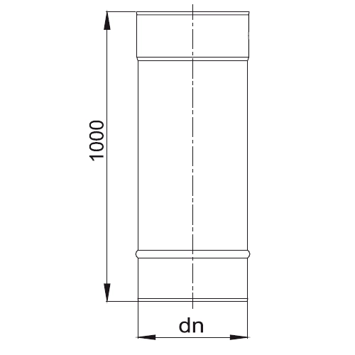 Längenelement 1000 mm - einwandig - Reuter EW-BLUE