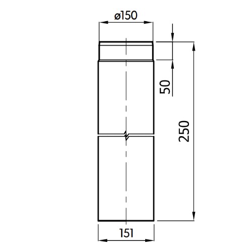 Ofenrohr - Anschluss-Set 150 mm - Kamineinsatz-Kaminbausatz - schwarz - Reuter Ferrum