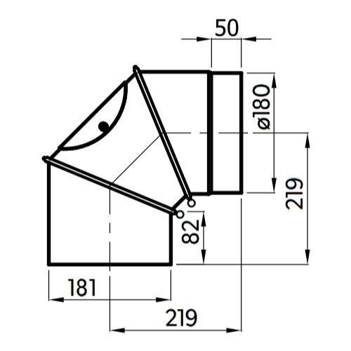 Ofenrohr - Anschluss-Set 180 mm - Kamineinsatz-Kaminbausatz - schwarz - Reuter Ferrum