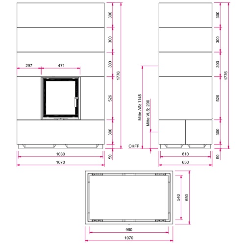 Camina S7 Hoch Kaminbausatz 7 kW Speicheranlage