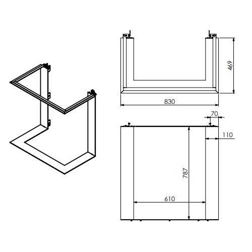 DRU - Einbaurahmen für Maestro 60/3 Tall RCH Gaskaminzubehör