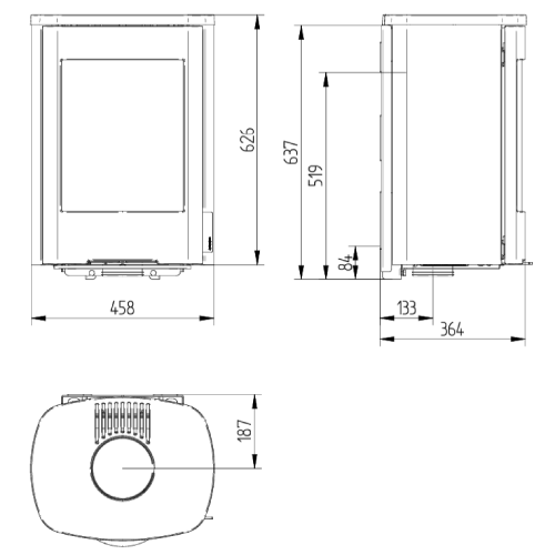 Jydepejsen Senza Wall Kaminofen 5 kW 