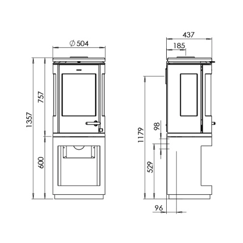 Morsoe 7993 Kaminofen 7,3 kW mit Holzfach