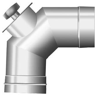 Bogen 87° (90°) mit Deckel maximal 200°C - einwandig - Schräder Future EW