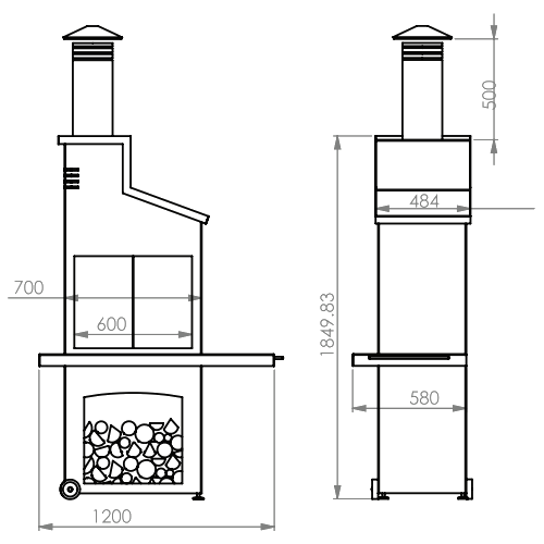 A Caminetti Barbeque Gartenkamin