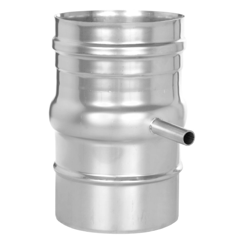 Längenelement 200 mm mit Kondensatfalle für horizontalen Einbau und 1/2“ Nippel - einwandig - Tecnovis TEC-EW-Classic