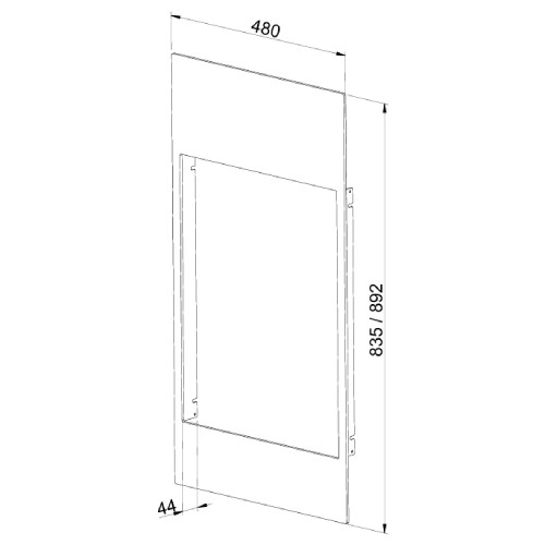 Leda - Stahl-Frontplatte H892 x B480 mm (6 mm), schwarz pulverbeschichtet Kaminzubehör