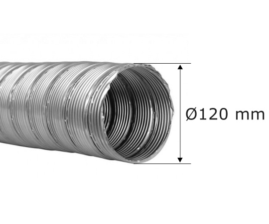 Flexrohr einlagig Ø 120 mm, Edelstahl