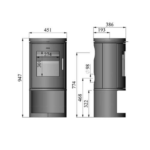 Morsoe 6143 Kaminofen 5,9 kW mit Holzfach