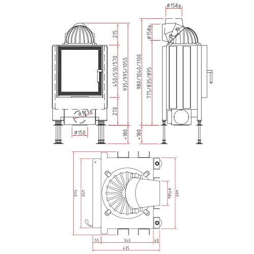 SCHMID Lina GT 45 s Kamineinsatz 5 kW Drehtür