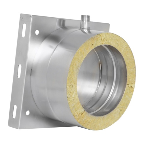 Grundplatte mit Kondensatablauf seitlich und 1/2“ Nippel - doppelwandig - Tecnovis TEC-DW-Design