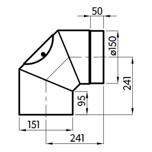 Ofenrohr - Anschluss-Set hinten 150 mm - Kaminofen-Speicherofen - schwarz - Reuter Ferrum