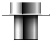 Fußteil mit Auflageplatte, Einschub rund bzw. oval - doppelwandig - Schräder Future DW