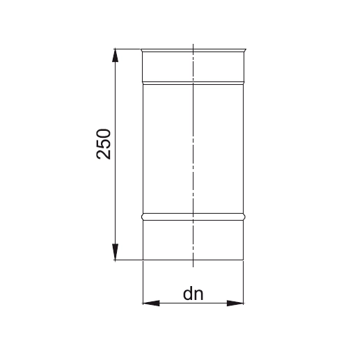 Längenelement 250 mm - einwandig - Reuter EW-BLUE