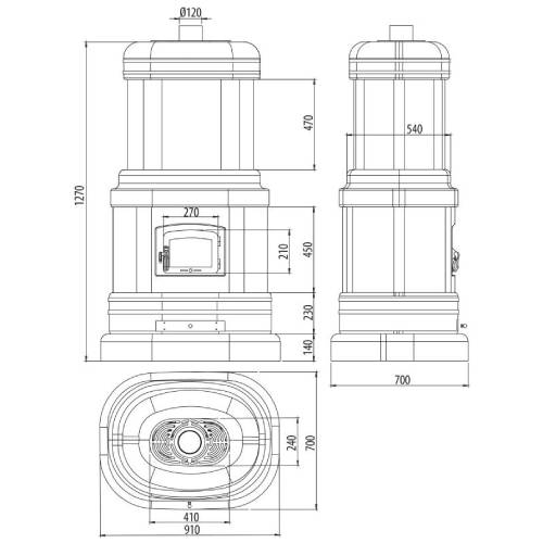 Sergio Leoni Viennese L/A Kaminofen 14,6 kW Speicherofen