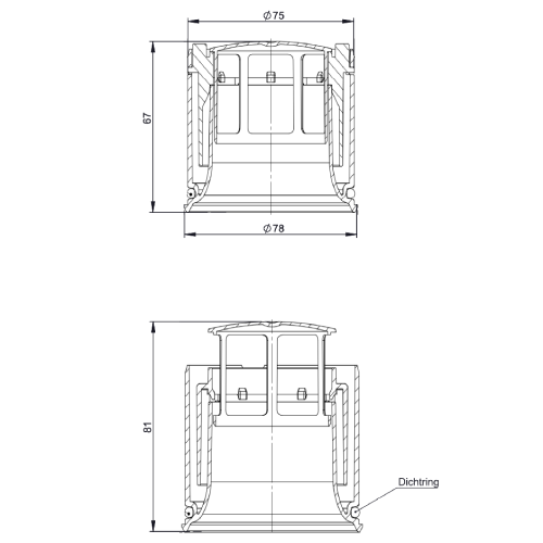 Rückstromsicherung PPS Ø 80 mm mit integriertem Siphon - einwandig - Tecnovis TEC-PPS