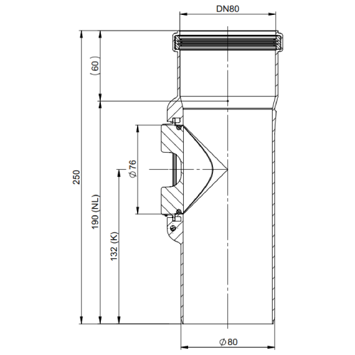 Inspektionselement - einwandig - Tecnovis TEC-PPS