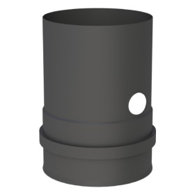 Pelletofenrohr - Kesselanschluss schwarz mit Doppelmuffe inkl. Messstutzen - Tecnovis TEC-Pellet