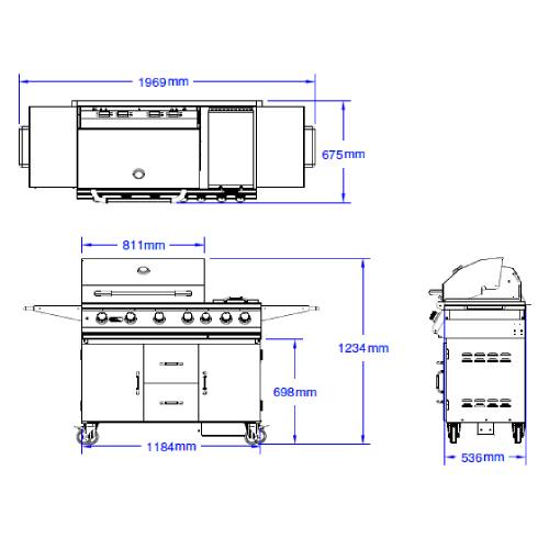 Bull - BBQ 7Brenner Cart Gasgrill