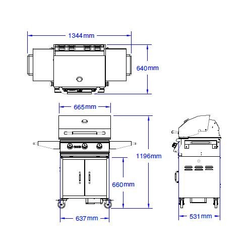 Gasgrill Bull BBQ Steer Cart