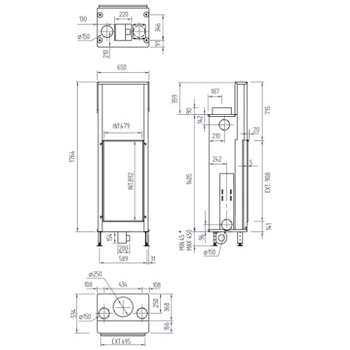 M-Design LUNA Diamond 550 V Kamineinsatz 12 kW