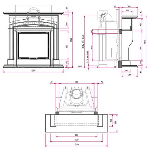 Camina N31 Kaminbausatz 9 kW Naturstein-Anlage