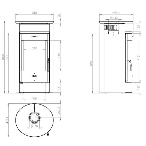 Fireplace Jakarta Kaminofen 6,8 kW