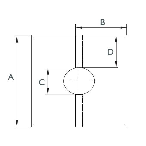 Abdeckblende 46° - 55°, zweiteilig - doppelwandig - Schiedel ICS