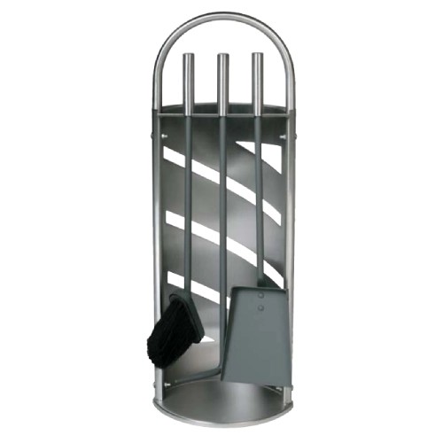 Lienbacher - Kaminbesteck 3-teilig, Edelstahl matt gebürstet, Besteck anthrazit, Griffe Edelstahl Kaminzubehör Lienbacher - Kaminbesteck 3-teilig, Edelstahl matt gebürstet, Besteck anthrazit, Griffe Edelstahl Kaminzubehör