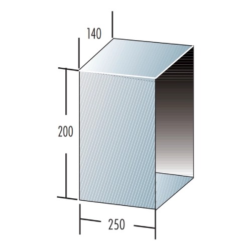 Putztürverlängerung L=250 mm, BxH=140x200 mm - einwandig - Raab EW-FU