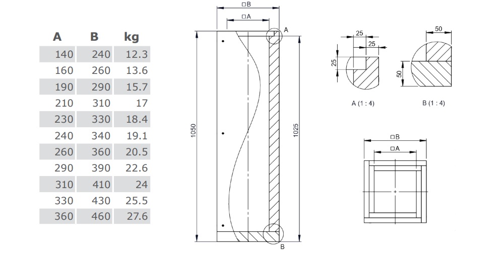 Leichtbauschornstein - Grundelement 1000 mm - Tecnovis TEC-LS-F