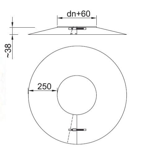 Wandrosette 25 cm umlaufend - doppelwandig - Reuter DW-Systeme
