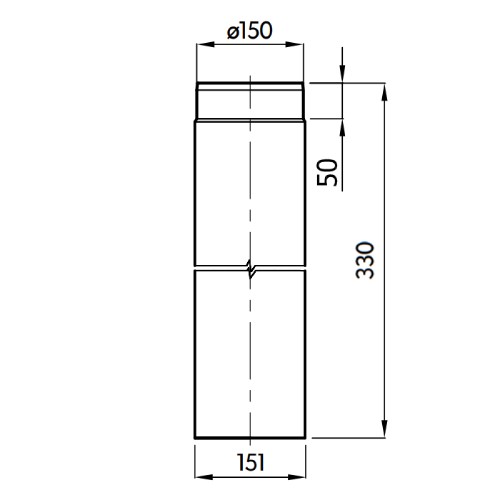 Ofenrohr - Anschluss-Set hinten 150 mm - Kaminofen-Speicherofen - schwarz - Reuter Ferrum