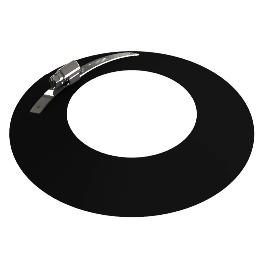 Pelletofenrohr - Wandrosette - schwarz lackiert - Tecnovis Pellet-Line