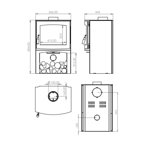 A Caminetti Panorama RS21 Kaminofen 6 kW