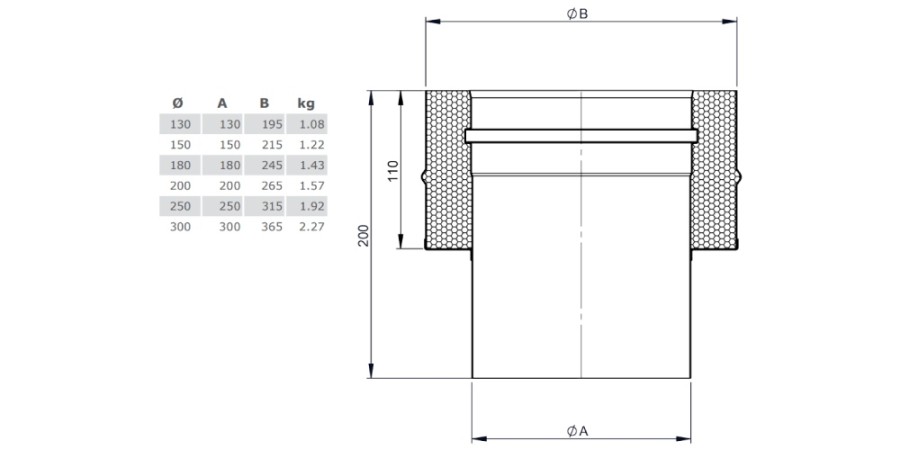 Übergang TEC-EW-Classic / TEC-DW-Design - doppelwandig - Tecnovis TEC-DW-Design