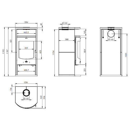 Fireplace Barcelona Kaminofen 8 kW