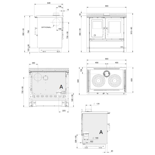 La Nordica Venezia Holzherd 8,3 kW