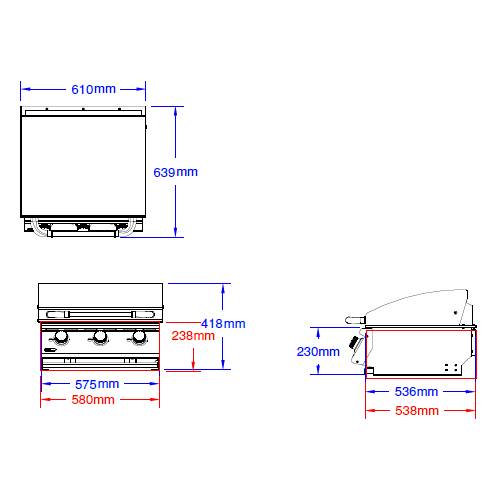 Gasgrill Bull BBQ Plancha Built-In