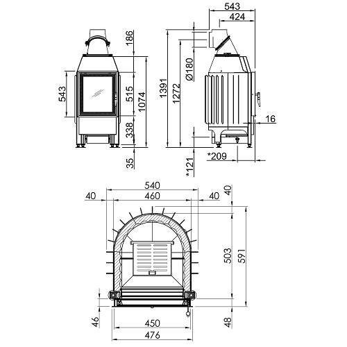 Spartherm Mini Z1 Kamineinsatz 7 kW Drehtür