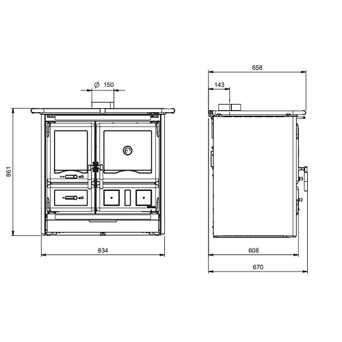 La Nordica Rosa L 5.0 Steel Holzherd 9,5 kW