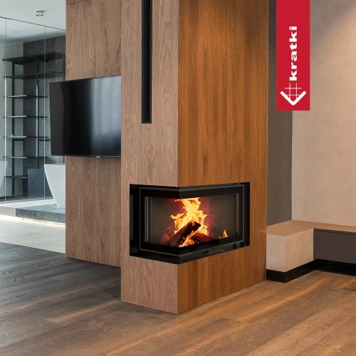 Kratki MBM Kamineinsatz 10 kW Eckkamin Schiebetür
