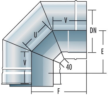 Bogen 90° - doppelwandig - Raab DW-FU