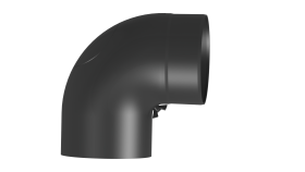 Ofenrohr - Vollformbogen 90° mit Tür - Durchmesser: 150 mm schwarz - Jeremias Ferro-Lux