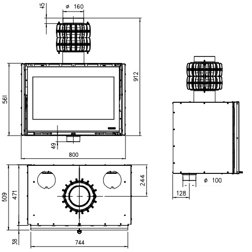 Kamineinsatz La Nordica Inserto 80 PRS Wide 8,6 kW