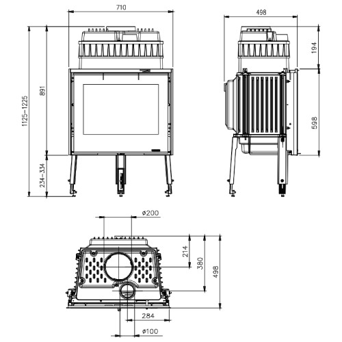 La Nordica Focolare 70 Piano Evo Crystal Kamineinsatz 9 kW