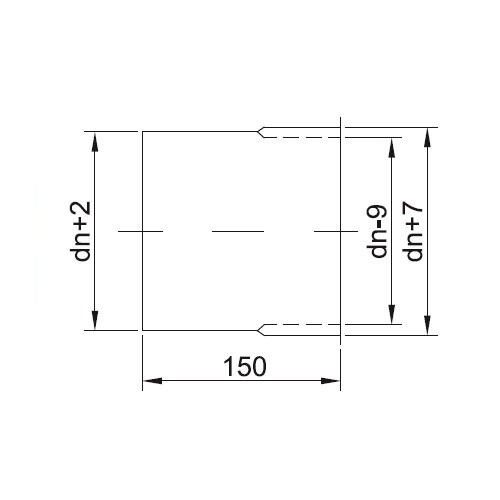 Wandfutter L=150 mm - einwandig - Reuter EW-BLUE
